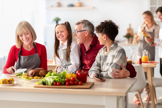 happy family enjoying meal